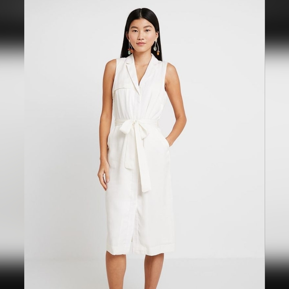 New* sz M Banana Republic long vest wrap dress Linen Blend NWT sz M medium